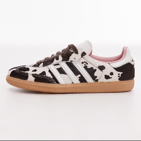 ADIDAS SAMBA OG Cow Print size 7.5 Women Sneakers Animal Print Gum Sole NWT - Picture 3 of 14